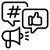 Social Media Marketing icon in Detailed Outline style